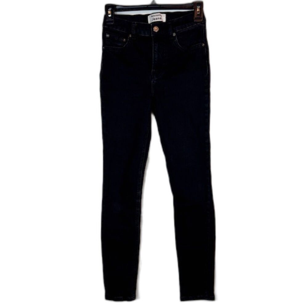 Reformation Serena High Rise Skinny Crop Jeans Black Wash 25